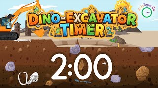 2 Minute Dinosaur Excavator Adventure! Visual Timer for Kids