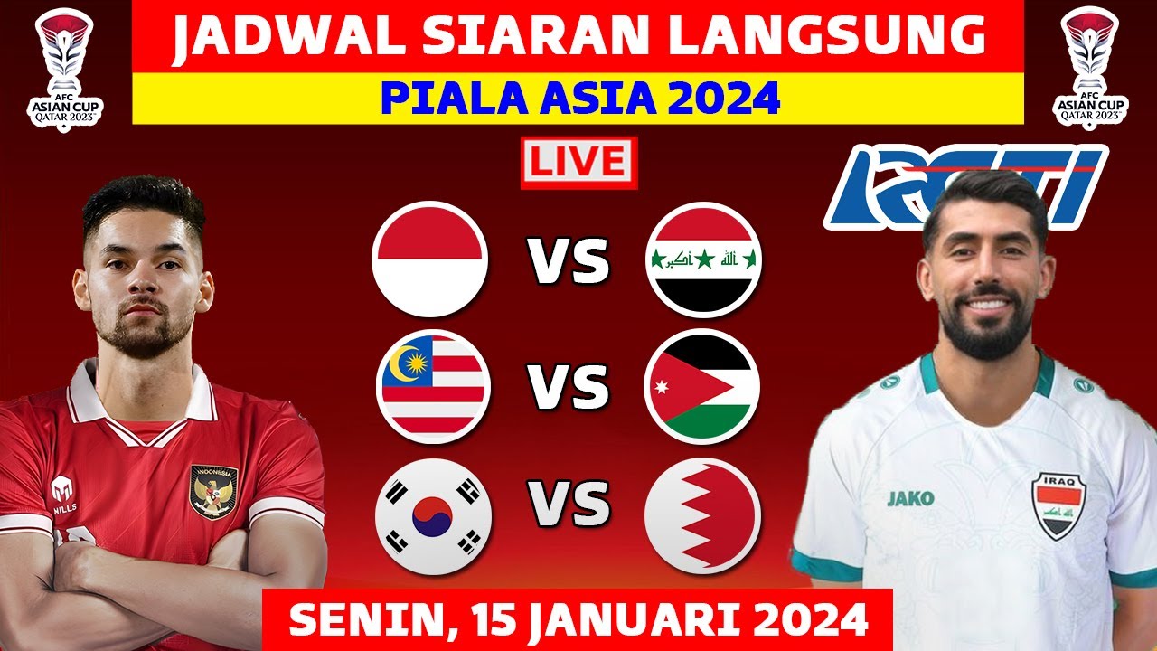 JADWAL SIARAN LANGSUNG PIALA ASIA MALAM INI LIVE RCTI - SENIN 15 JAN ...