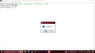 Write a program in python to convert currency INR into USD