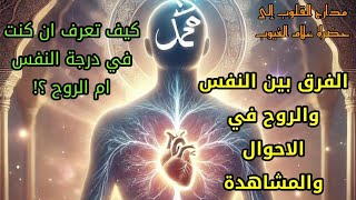الفرق بين النفس والروح في الأحوال والمشاهدة ، كيف تعرف إن كنت في درجة النفس ام الروح ؟!