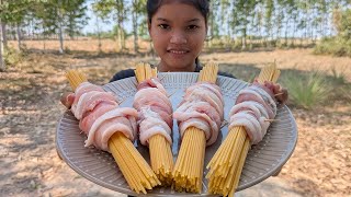 One Pan Spaghetti With Pork Belly Slices | Creamy Spaghetti Recipe for Dinner