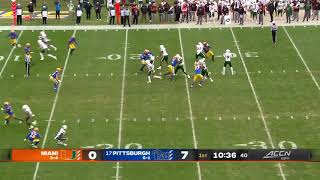 Elijah Arroyo 20 yard touchdown from Tyler Van Dyke Miami vs Pitt