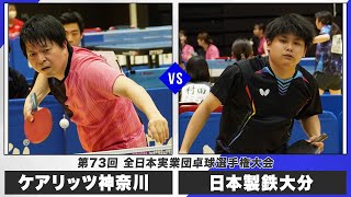 【男子1回戦】ケアリッツ神奈川 vs 日本製鉄大分｜第73回全日本実業団卓球選手権大会 第2ステージ