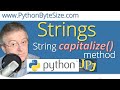 Pythons string capitalize() method