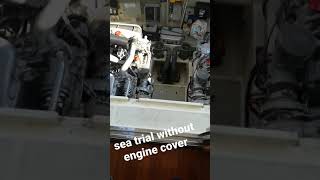 Yacht Sea trial without engine cover. Mtu engines