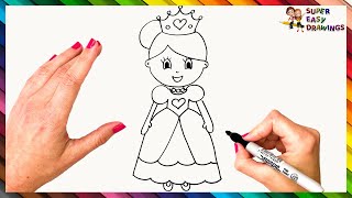 How To Draw A Princess Step By Step 👸 Princess Drawing Easy