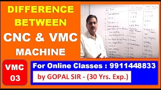 DIFFERANCE IN CNC & VMC MACHINE IN HINDI-CNC & VMC MACHINE में BASIC DIFFERENCE जानें  || V03