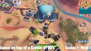 dance on a crown of rvs fortnite season 7 week 1 - crown rvs fortnite season 7