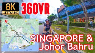 8K 360VR【シンガポール北回り】チャンギ空港からマレーシア国境へBMCロードバイクサイクリング