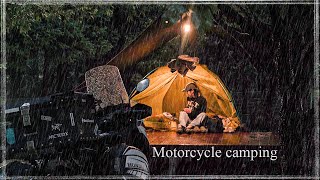 ⛈Motor camping wet with fall rain all day ️ / Motorcycle trip