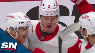 Red Wings' Olli Maatta Picks Short Corner To Score His First Goal Of The Season