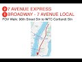 NYC Subway POV Walk: 96th Street Stn to WTC Cortlandt Stn via Chambers Street Stn (4K 60FPS)