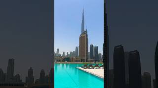 Downtown Views | Pool with a View 😍✨ #dubai #burjkhalifa #youtubeshorts