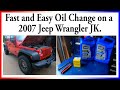 Easy DIY Oil change on a Jeep Wrangler JK.