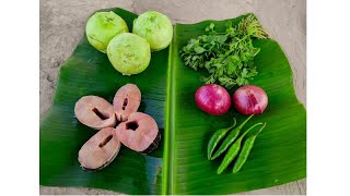 ওলকবি আৰু শ'ল মাছৰ আঞ্জা | Kohlrabi and Snakehead Fish Curry| Village Style| Fish Curry in Assamese|