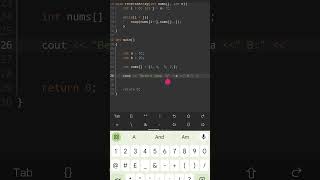 Reverse an array using Swap function in C++. Coding with phone. #learncpp #arrays