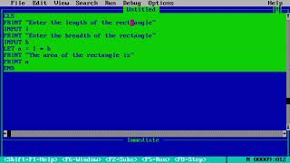 Area of Rectangle using QBasic