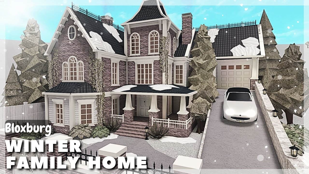 Bloxburg Winter Family Home Speedbuild Roblox House Build Youtube