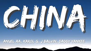 Anuel AA, Daddy Yankee, Karol G, Ozuna & J Balvin - China (Lyrics / Letra)