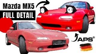First Full Detail and Deep Clean of Mazda MX5 Miata After 31 Years | ASMR Car Detailing マツダ・ミアータ