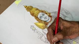 Painting the Statue of Murugan (face)