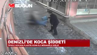 DENİZLİ'DE SOKAK ORTASINDA BIÇAKLI KOCA ŞİDDETİ