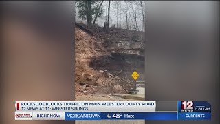 Rockslide blocks traffic in Webster Springs