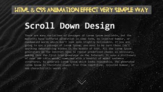 HTML & CSS Scroll Down Indicator Animation Effects | By Coding Tutorial