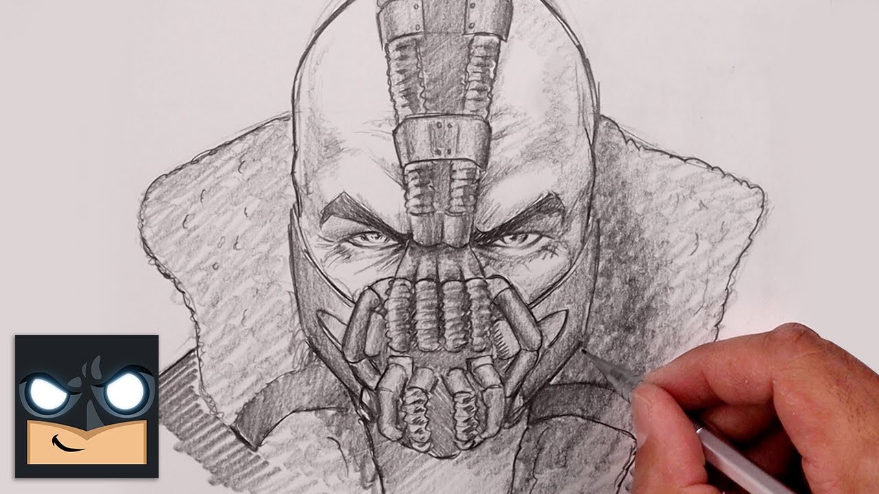 How To Draw Bane Dark Knight Sketch Tutorial Youtube