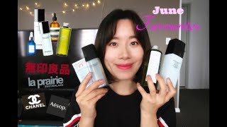 June favorites | 混油皮敏感肌护肤品分享 | Chanel Hydra Beauty | Aesop | La Prairie | Muji | Takami