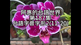 阿惠的台語世界187#台語字音字形2(11_20)#台語認證考試#台語語文競賽