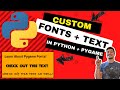 How to use Custom Fonts and Text in Python Games! Pygame Font Rendering Tutorial!