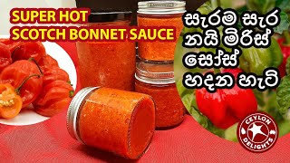 සැරම සැර නයි මිරිස් සෝස් හදන හැටි  | SUPER HOT SCOTCH BONNET SAUCE 🌶️🌶️🌶️🌶️🌶️#scotchbonnet #habanero