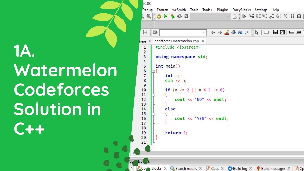 Watermelon Codeforces Solution In C++ CPP | Codeforces 1A Watermelon ...