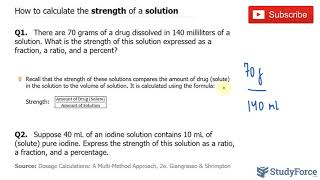 Calculate the strength of a solution