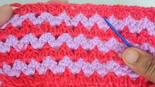 Simple Crochet thick zigzag pattern for beginners #Needle&Crochet #subscribe #trending #190