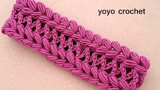 كروشية بندانة / ربطة شعر سهلة للمبتدئين - موديل مميز - crochet easy head band#يويو_كروشية