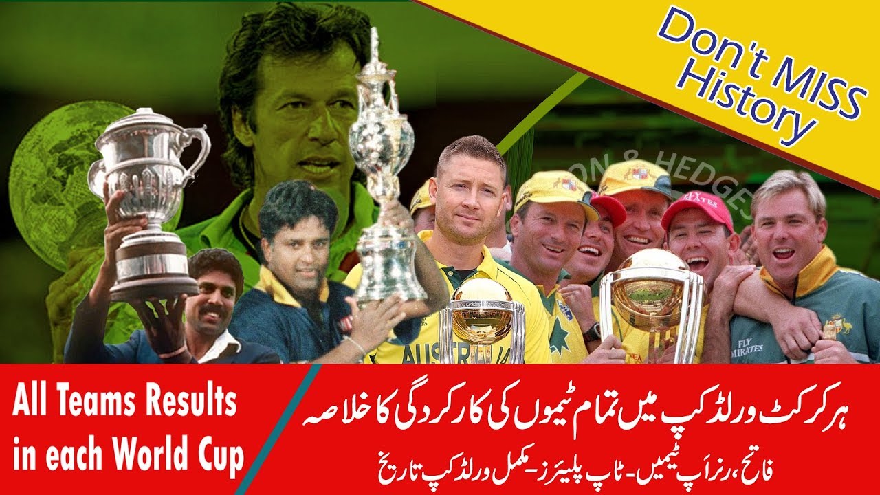 ICC Cricket World Cup Winners List | All Teams Results In Each Cricket ...