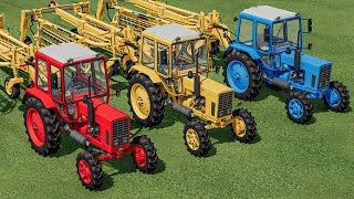 WORK with Colors - WINDROWING WORK with Mini Tractors - Farming Simulator 22