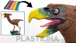 Como hacer una AVE DEL TERROR  (TERROR BIRD) de Plastilina paso a paso (Paraphysornis brasiliensis)