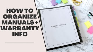 How to Organize Manuals and Warranties