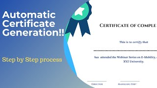How to generate Certificates automatically from google forms. (STEP by STEP process)