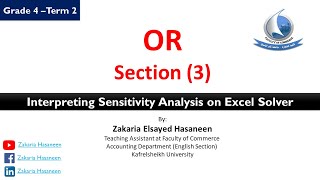 Section 3: Interpreting Sensitivity Analysis on Excel Solver