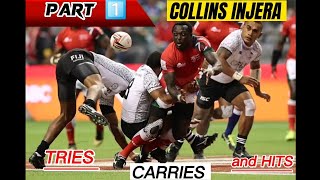 COLLINS INJERA RUGBY SPEEDSTER | WORLD RUGBY 7S LEGEND || BEST TRIES CARRIES AND RUGBY HITS PRT 1️⃣