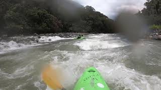 Kayaking Bridge 2 to Bridge 3 on Quijos River near Baeza Ecuador