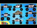 Police Monster Truck | Police Vehicles for Children | Little Kids TV