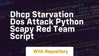 Dhcp starvation dos attack python scapy red team script