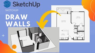 [SKETCHUP] DESIGN YOUR HOUSE! BEGINNER TUTORIAL! DRAW WALLS WITH PICS (JPG \u0026 PNG) | SKETCHUP FOR WEB