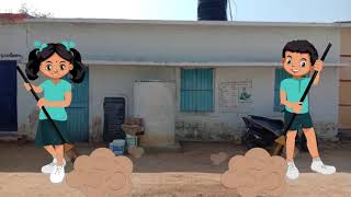 Anganawadi school decked up with paintings. - ಸುಂದರಗೊಂಡ ಅಂಗನವಾಡಿ ಕೇಂದ್ರ