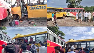 Horrible road accident in Raichur: More than 35 School students injured,